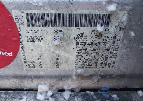 2020 Nissan Maxima Sv Xtronic Cvt from USA, damaged, VIN 1N4AA6CV7LC386310